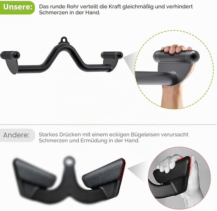 SELEWARE Latzugstange Rudergriff V Förmig Latzug Griff - Trizeps Stange, Klimmzugstange für Fitnesss