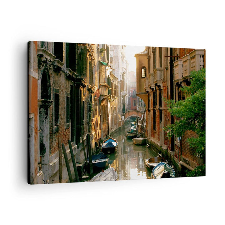 Bilder auf Leinwand Venedig Brücke Wasser Haus Leinwandbild 70x50cm Wandbilder Dekoration Wohnzimmer