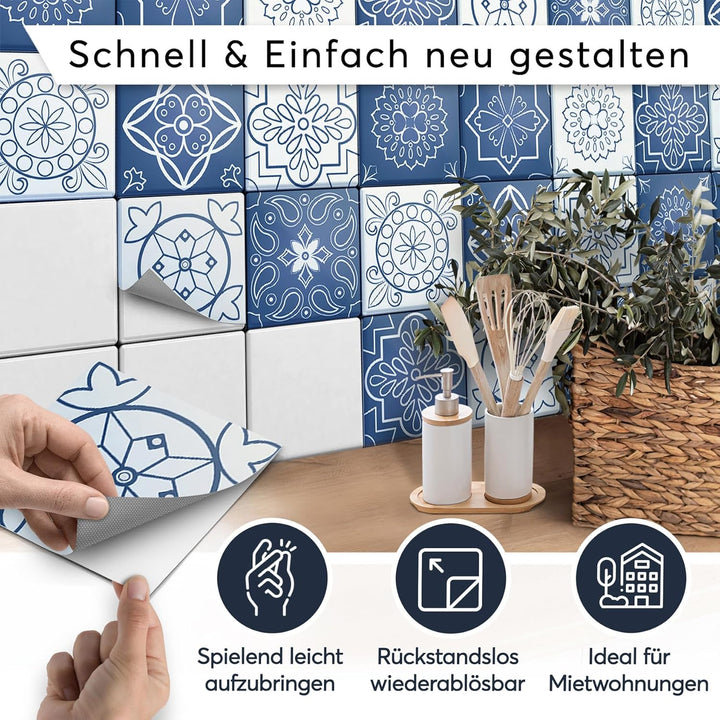 CREATISTO Klebefliesen Stickerfliesen Fliesenfolie - Aufkleber Folie für Fliesen I Klebefliesen Deko