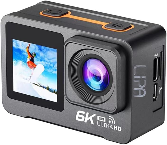 Lipa AT-M82TR Action Kamera IPS WiFi - Action Kamera wasserdicht -IMX Sensor - 21 Zubehör- 6K Auflös