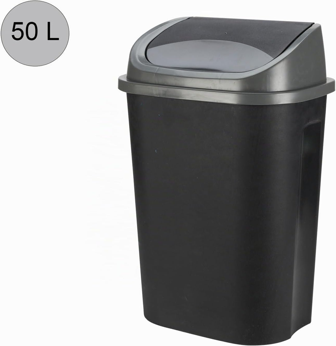 Abfalleimer Schwingdeckeleimer Mülleimer 25/50 L aus Kunststoff Schiebedeckel Abnehmbar Müllbehälter