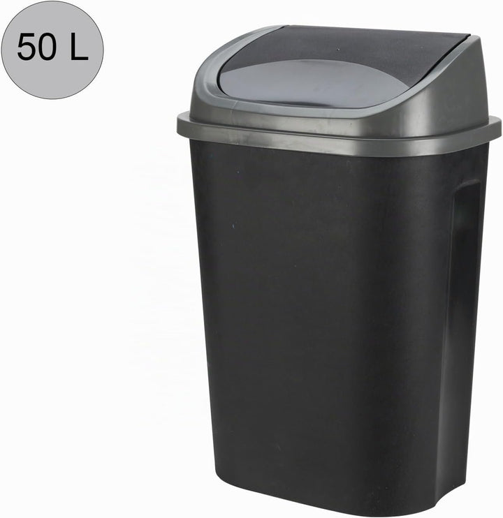 Abfalleimer Schwingdeckeleimer Mülleimer 25/50 L aus Kunststoff Schiebedeckel Abnehmbar Müllbehälter