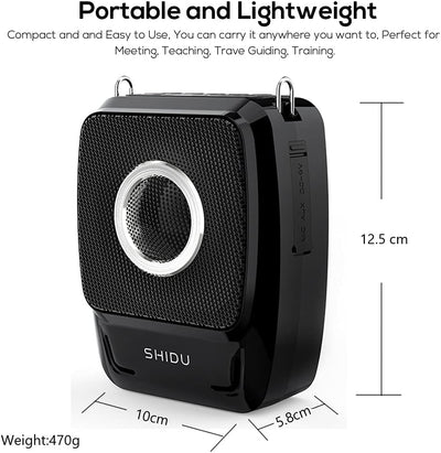 Sprachverstärker Tragbar Stimmverstärker Lautsprecher mit Mikrofons Handheld drahtlos Mikrofon und H