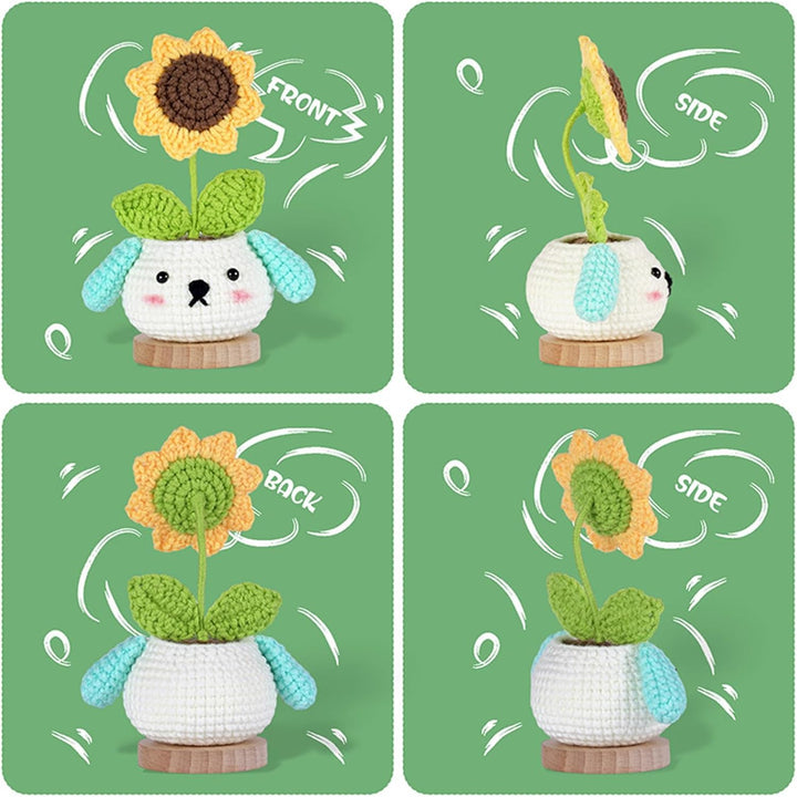 RoseFlower Häkelset für Anfänger, Häkelset tiere set mit Schritt für Schritt-Video-Tutorials, DIY Ba