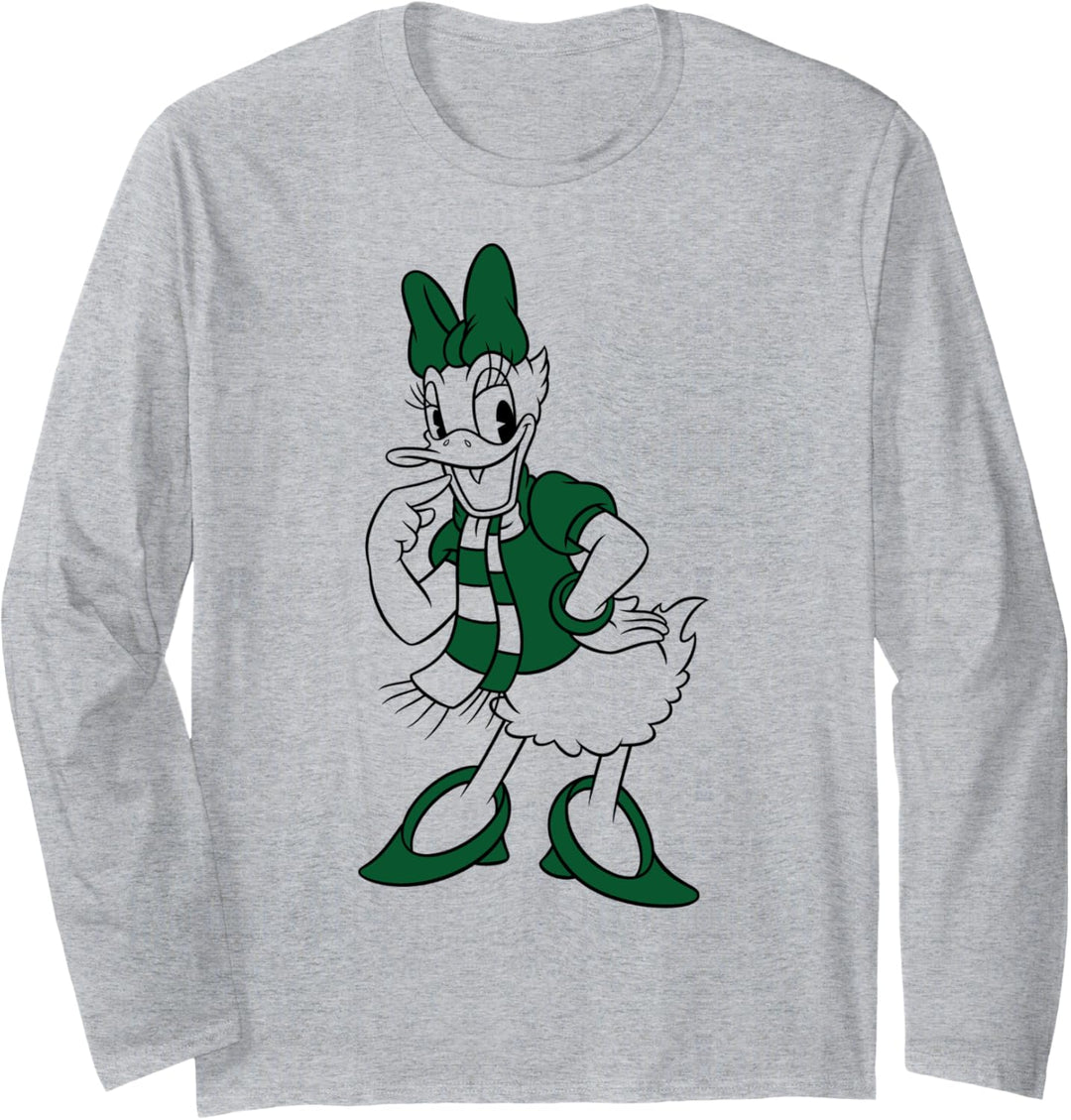 Disney Mickey And Friends Christmas Daisy Green Winter Wear Langarmshirt