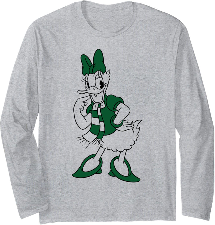 Disney Mickey And Friends Christmas Daisy Green Winter Wear Langarmshirt