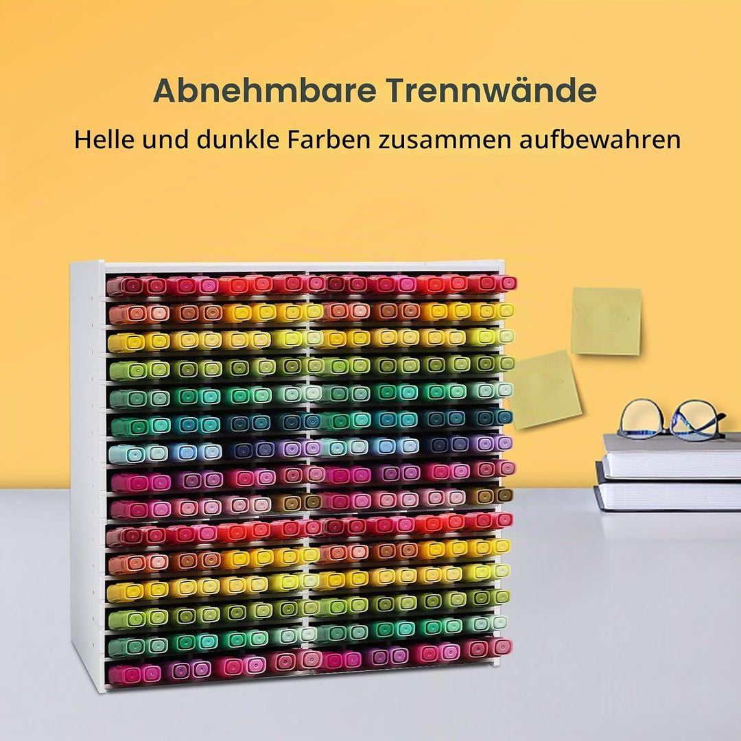 SANFURNEY Kunst-Marker-Aufbewahrungsregal für 240 Marker, Aquarellpinsel, Stifte, Farbstifte, Organi
