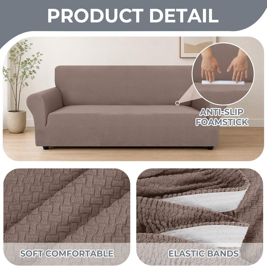 Ystyle Sofa überzug 2 Sitzer Mit Armlehne, Stretch Sofabezug rutschfest, Modern Sofa Cover Für Hunde