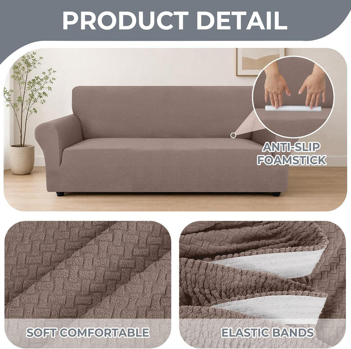 Ystyle Sofa überzug 2 Sitzer Mit Armlehne, Stretch Sofabezug rutschfest, Modern Sofa Cover Für Hunde