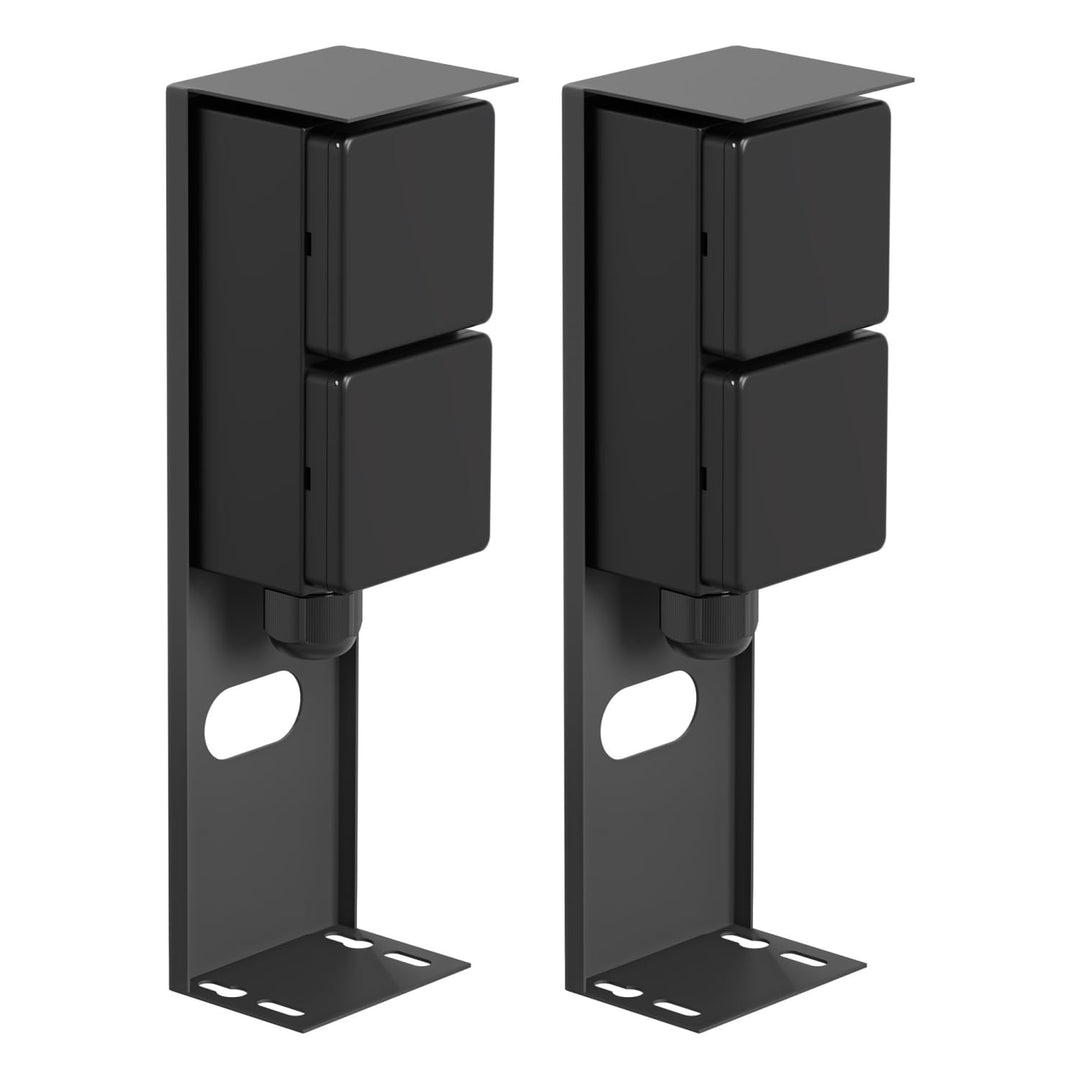 ledscom.de 2 Stück Garten Steckdosensäule PIWI für aussen, IP44, 2-fach, Edelstahl, anthrazit, eckig