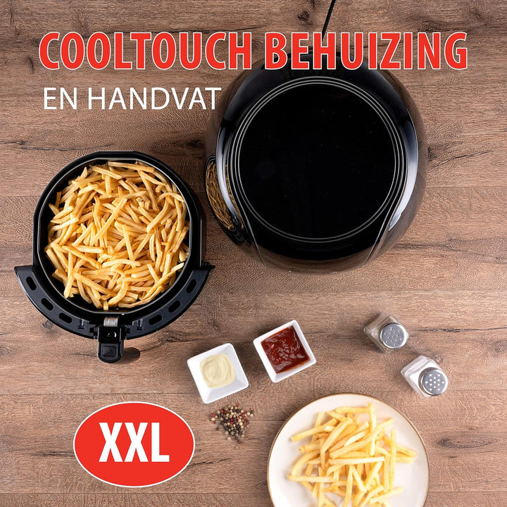 alpina Heissluftfritteuse - 5 Liter - 230V - Airfryer - Digitaler Touchscreen - Huhn, Gemüse, Brot,