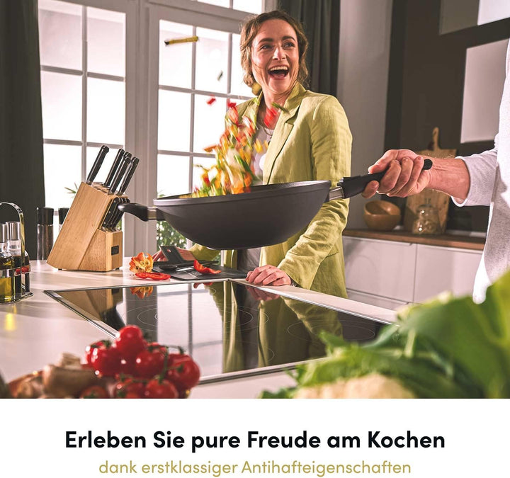 Hoffmann Schmorpfanne 28 cm hoher Rand Induktion I Pfanne mit 2 Griffen Made in Germany I Hochrandpf