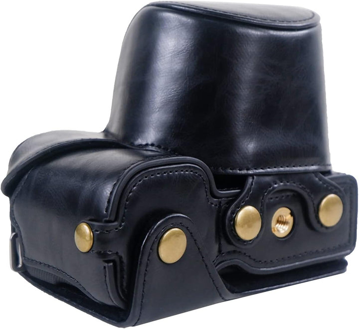 Rieibi ZVE10 Hülle - Qualität PU Leder Hülle für Sony ZV-E10 spiegellose Digitalkamera - Griff Schut