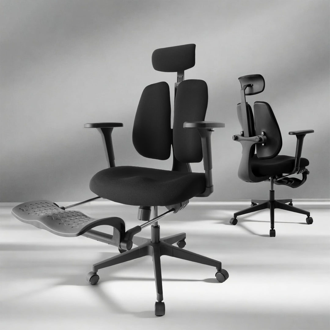 FLEX Ergonomischer Bürostuhl mit dynamisch geteilter Rückenlehne, 8 cm ultra-verdickter Sitz aus hoc