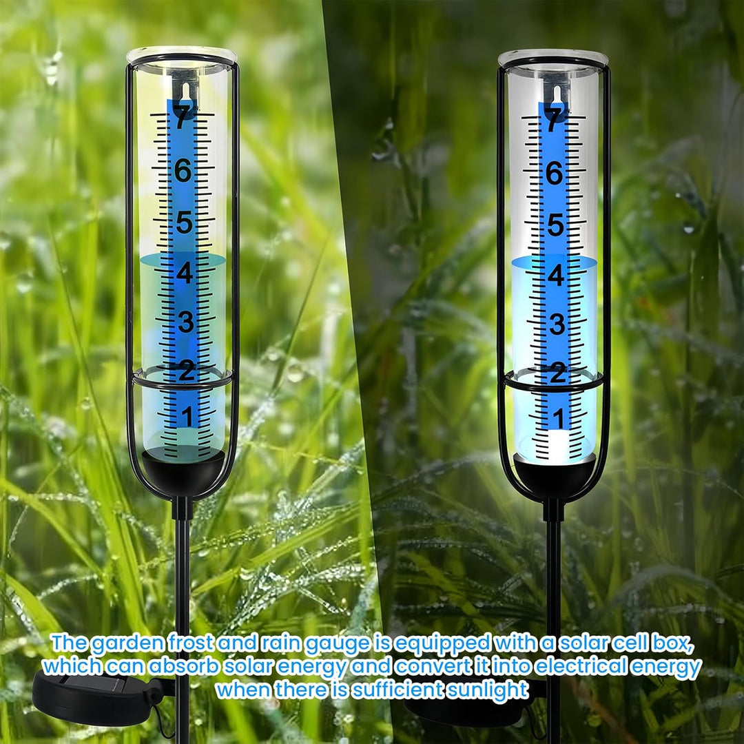Regenmesser für den Aussenbereich mit Licht, Regenmesser für Garten Frostsicher, Outdoor Regenmesser