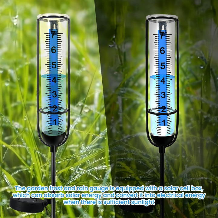 Regenmesser für den Aussenbereich mit Licht, Regenmesser für Garten Frostsicher, Outdoor Regenmesser