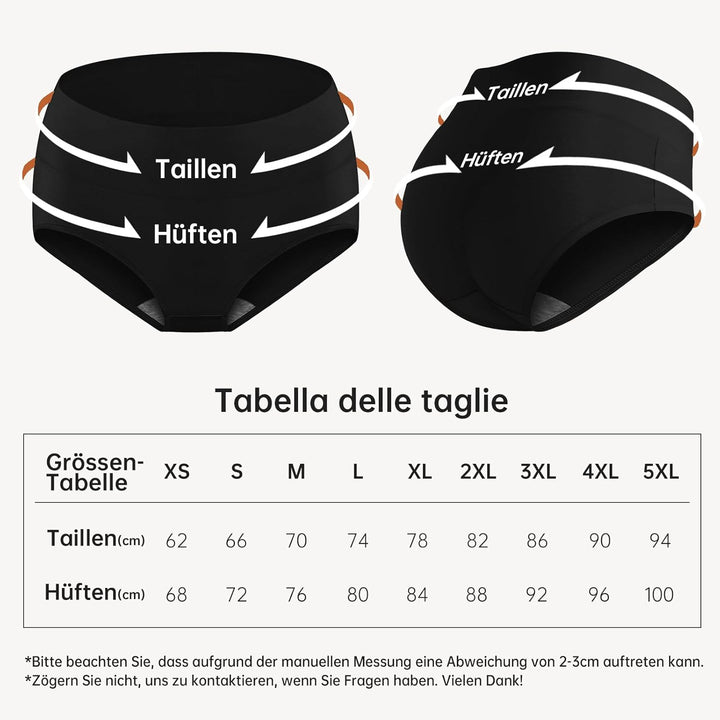 QINCAO Unterhosen Damen, 6er Pack Hohe Taille Slips Baumwolle Unterwäsche, Stretch Atmungsaktiv Pant