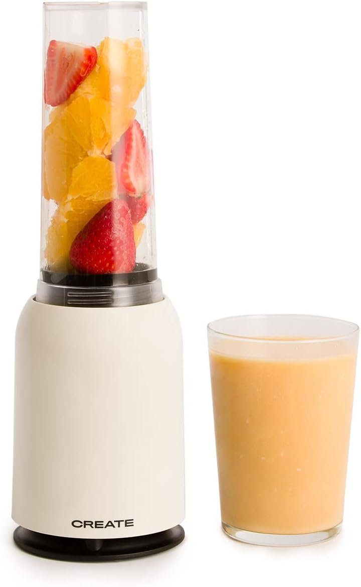 CREATE/MOI/Standmixer Cremeweiss/Mixer für Smoothies und Milchshakes, 400ml Glas, BPA-frei, tragbar,