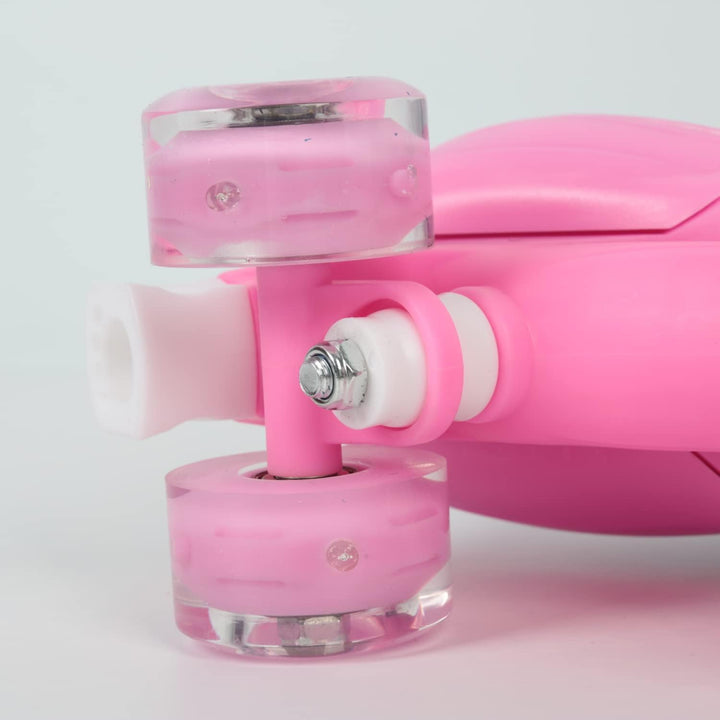 Rollschuhe mit/ohne Leuchtrollen, klassische Quad-Skates für Mädchen und Jungen, bequem und atmungsa