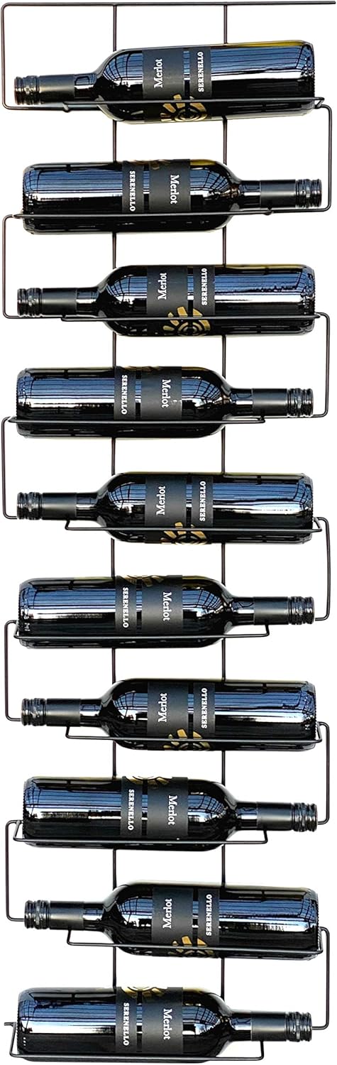 DanDiBo Weinregal Metall Schwarz Wand Schmal 96136 Flaschenregal Flaschenständer Flaschenhalter