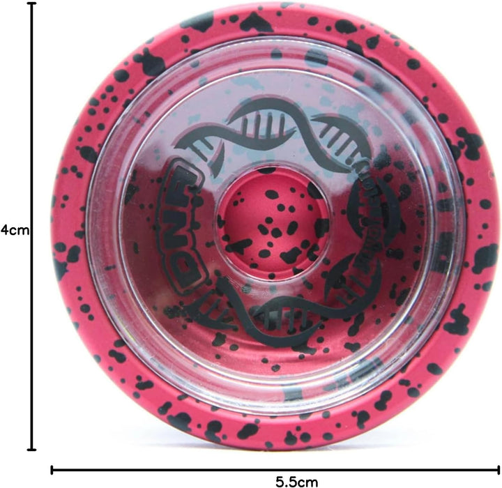 YoyoFactory DNA Yo-Yo - Rot Schwarz (Metall Yoyo, Schnur, Kugellager & Anleitung enthalten), Rot Sch