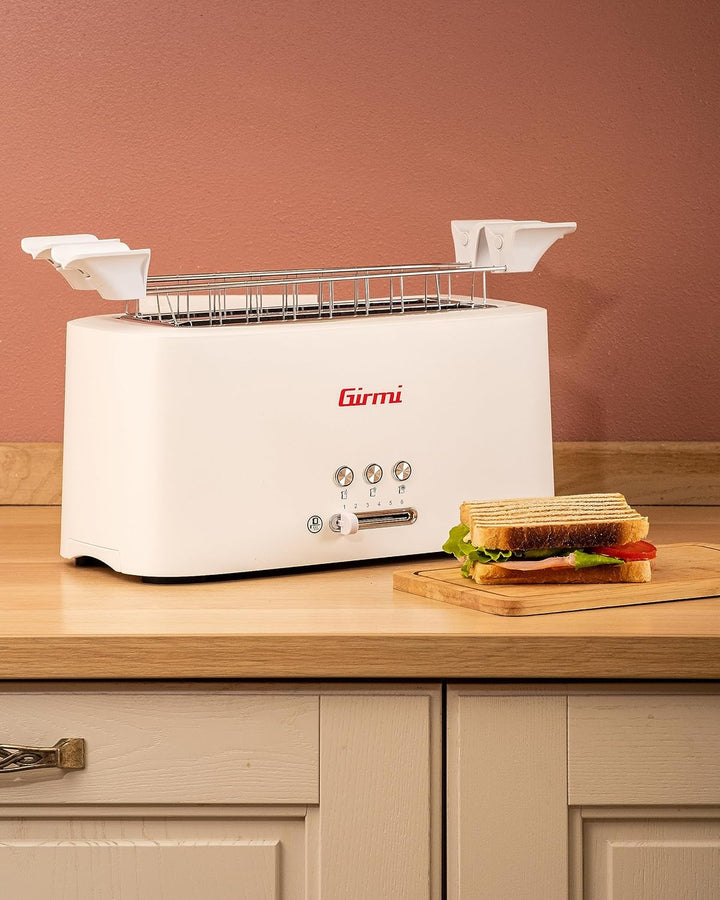 Girmi TP91 Toaster XL, 1500 W, Kunststoff, weiss 4 Toast, 4 Toast