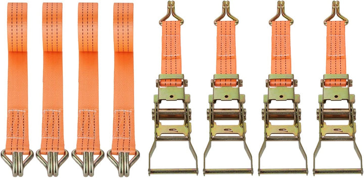 SENENQU 4 Sätze à 3000 kg Spanngurte mit Ratsche und Haken 6 m x 38 mm, Zurrgurt mit Ratsche und Hak