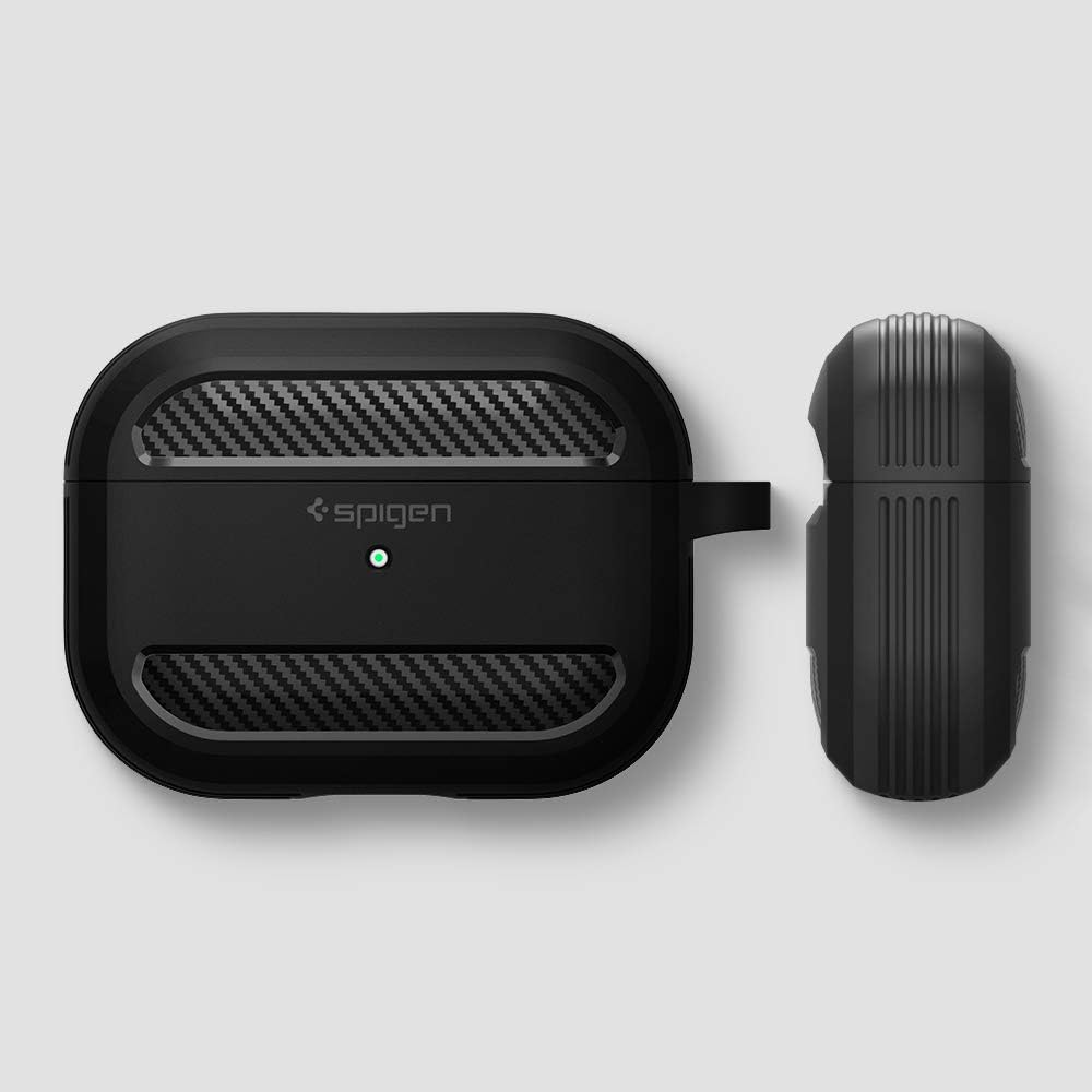 Spigen Rugged Armor Entwickelt für Apple Airpods Pro Hülle Case (2019) - Mattschwarz, Mattschwarz