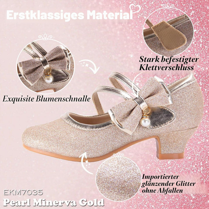 EIGHT KM EKM7018 Mädchen High Heel Kleid Schuhe Mary Jane Prinzessin Hochzeit Pumps Schuhe Glänzend