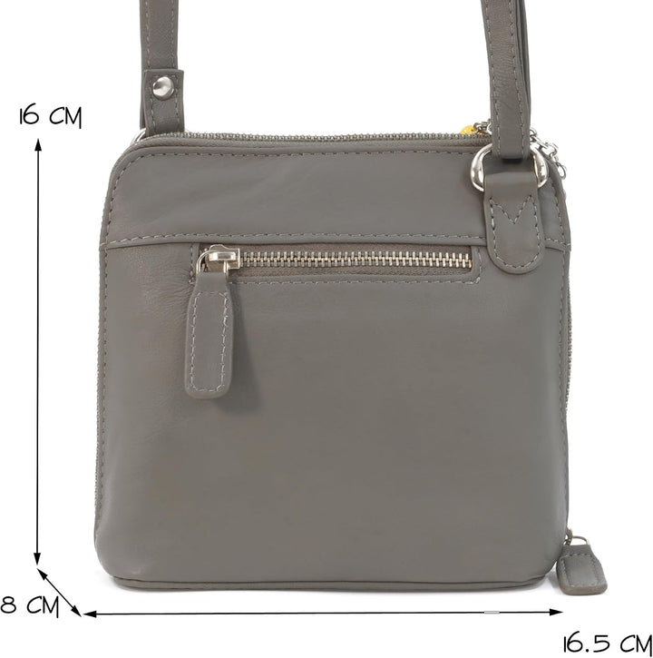 Catwalk Collection Handbags - Damen Leder Umhängetasche - Crossbody Bag/Handtasche Klein - Verstellb