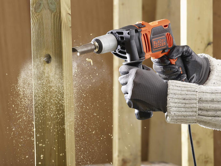 Black+Decker 550W 1-Gang Schlagbohrmaschine (Schlagbohrer, 13mm Schnellspannbohrfutter, Konstanter R