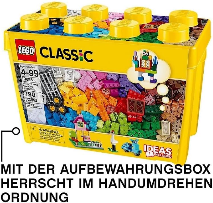 LEGO 10698 Classic Grosse Bausteine-Box, Spielzeugaufbewahrung, lustige, Bunte Spielzeug-Bausteine,