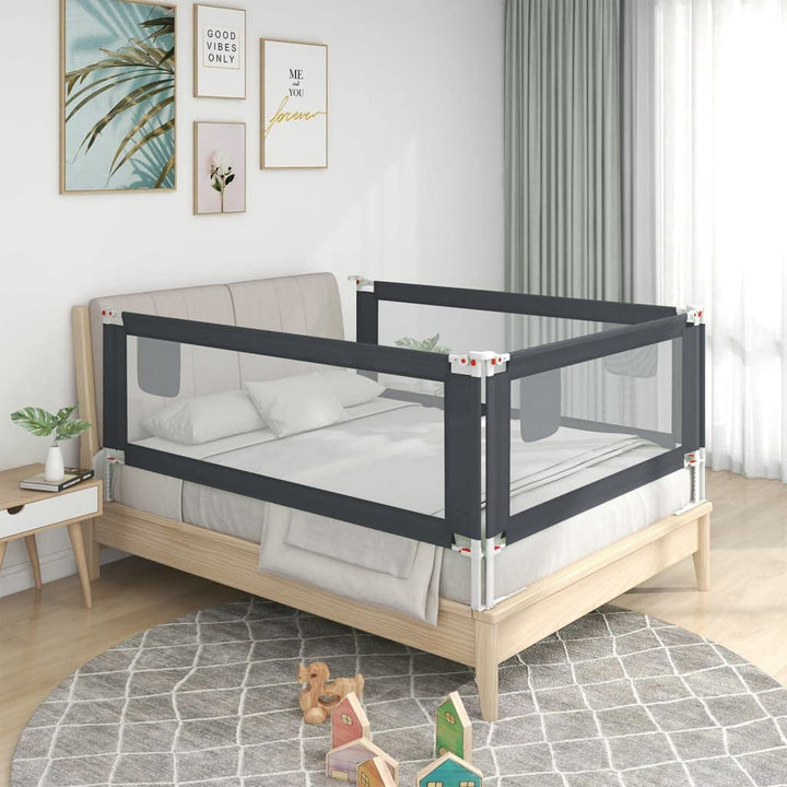 homiuse Kleinkind-Bettschutzgitter Dunkelgrau Stoff Rausfallschutz Bett Bettumrandung Babybett Rausf