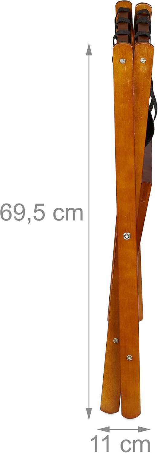Relaxdays Kofferständer klappbar, 2er Set, Holz, H x B x T: 54 x 66 x 45 cm, 2 Ablagen, Kofferaufbew
