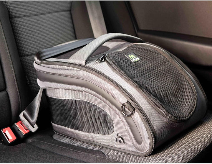 Maelson Snuggle Kennel anthrazit 52 cm + Trinkflasche - Transportbox und Reise Wasserflasche für Hun
