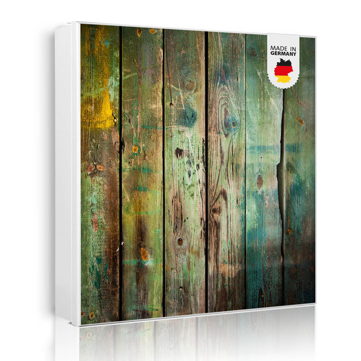 banjado® Grosser Schlüsselkasten Glas/Schlüsselbox 30cm x 30cm mit 50 Haken - Motiv Grünes Holz/Schl