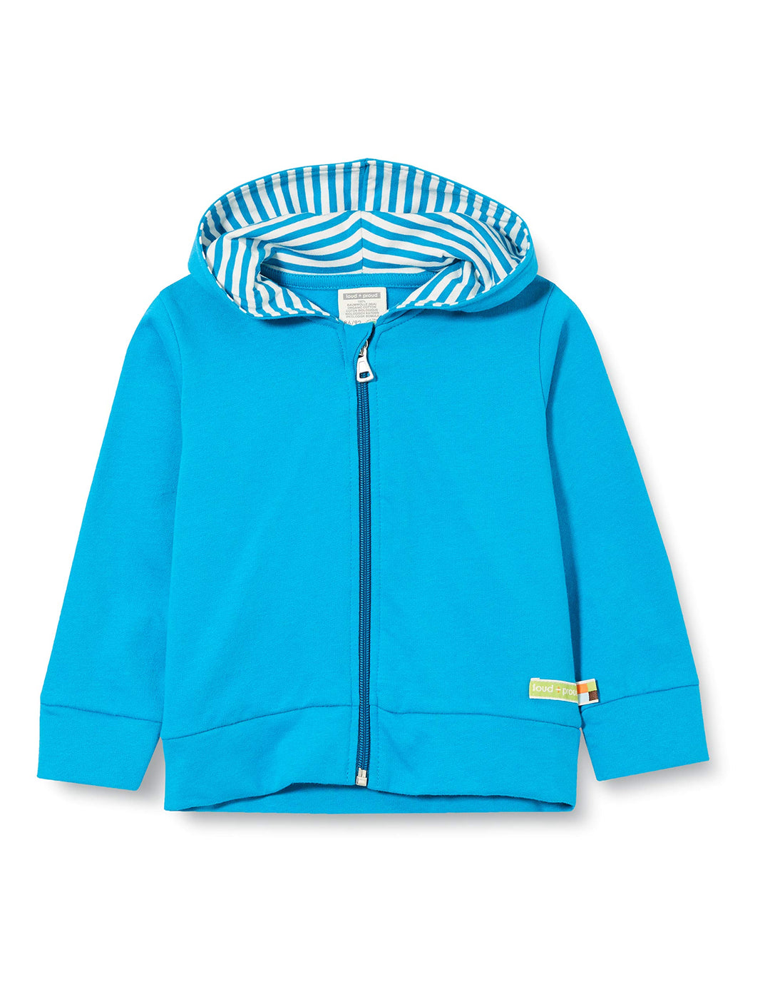 loud + proud Unisex Kinder Kapuzenjacke, GOTS Zertifiziert Jacke 86-92 Petrol, 86-92 Petrol