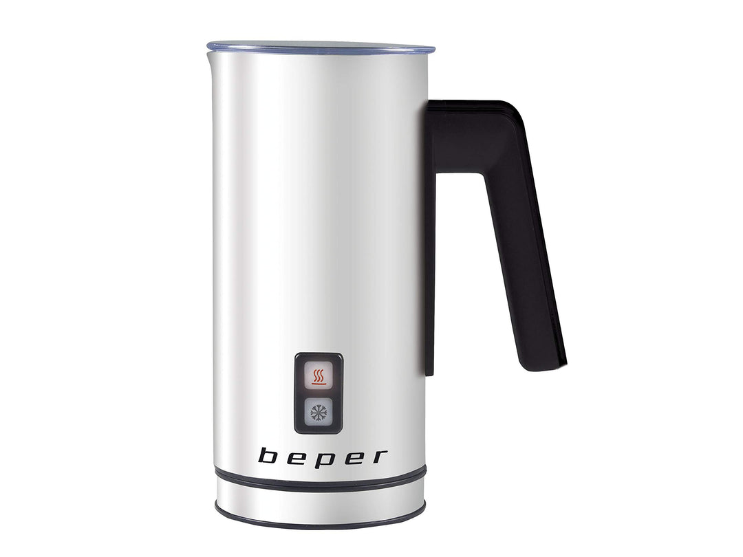 BEPER BB.210 Milchaufschäumer, Automatischer Milchaufschäumer aus Stahl für Cappuccino, Milch, heiss