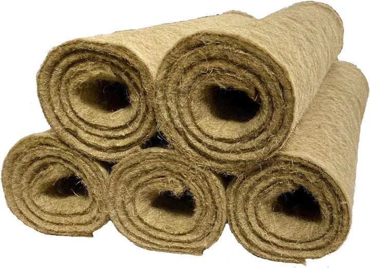 Nagerteppich 100% Hanf, 120 x 50 cm ca. 10 mm dick, 5er Pack,Nagermatte, Hanfmatte für Kaninchen,Mee