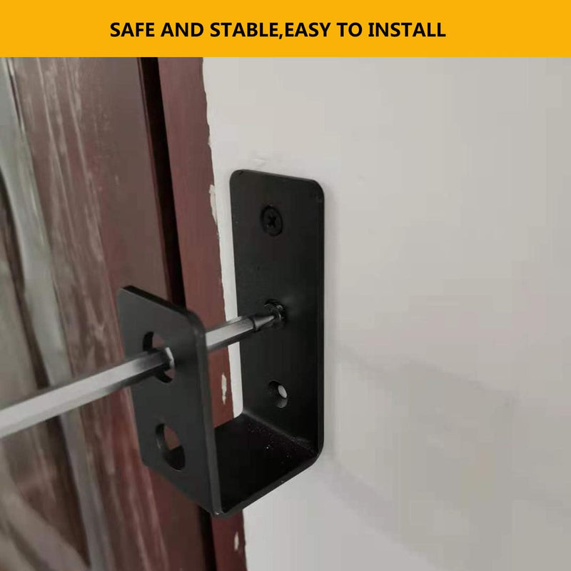 VANROUG 2 x 4 Tür-Barricade-Klammern, 2 Stück, robuste Stahlstange, Sicherheits-Türschloss, Halterun