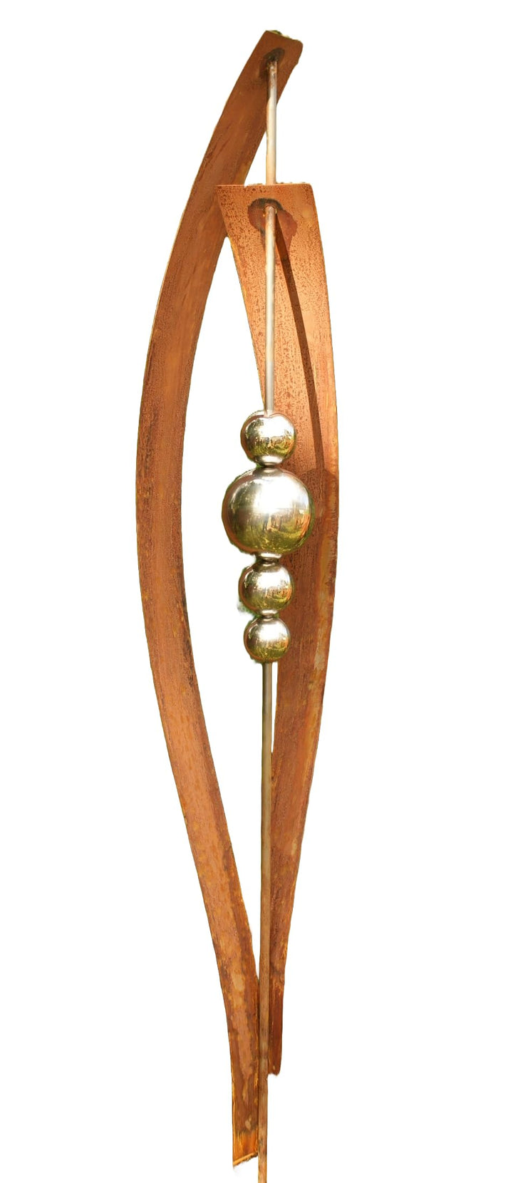 Gartendeko Rost Stecker mit 4 Edelstahlkugeln *