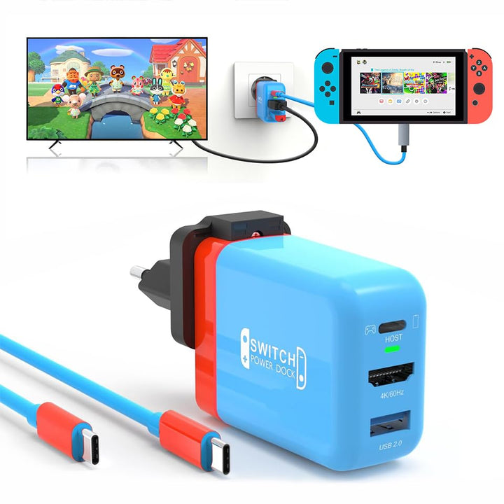 TreasLin Switch Ersatz Dock, PD 36W USB C Ladegerät für Switch-OLED TV Modus Dockstation für Switch