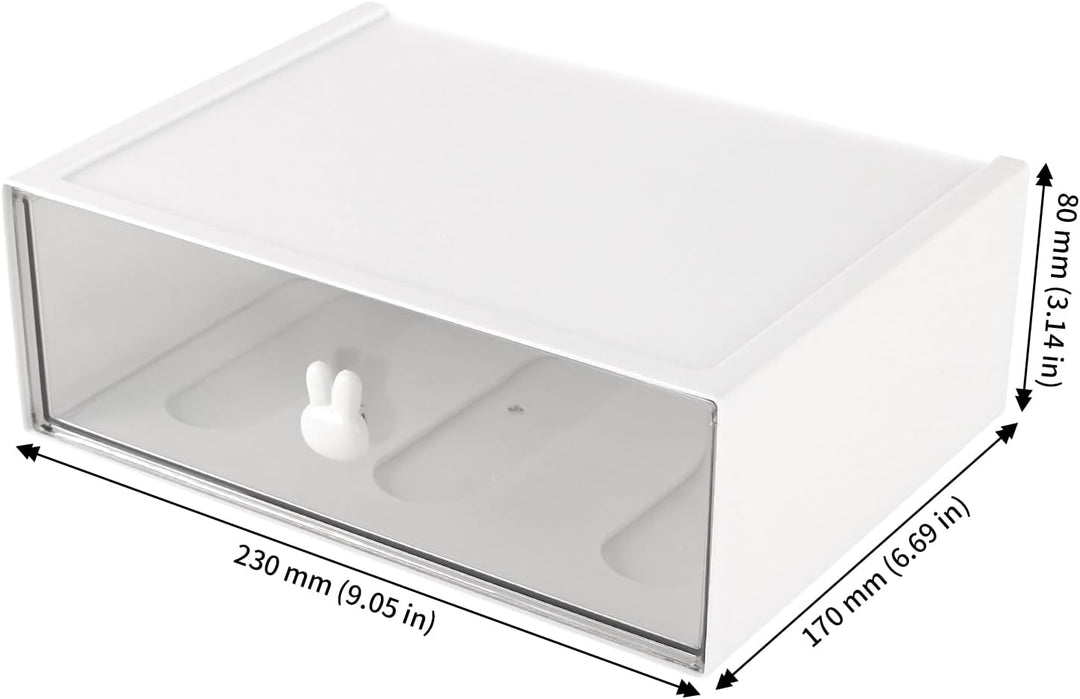 3 Stück Tee Aufbewahrung, 23x17x8cm stapelbar weiss Kunststoff Teebox Schreibtisch Organizer, Büro O