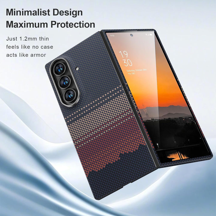memumi Magnetische Carbon Hülle für Galaxy Z Fold 7, [mit Schutzfolie] kompatibel mit Mag-Safe, echt