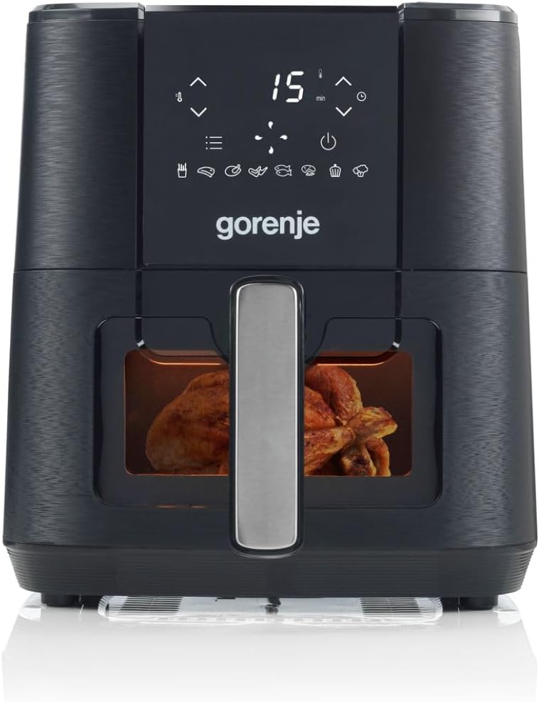 Gorenje AF1350DWB Heissluftfritteuse / 1.350 Watt/Korb 5,4 Liter mit Sichtfenst / 8 Automatik Progra
