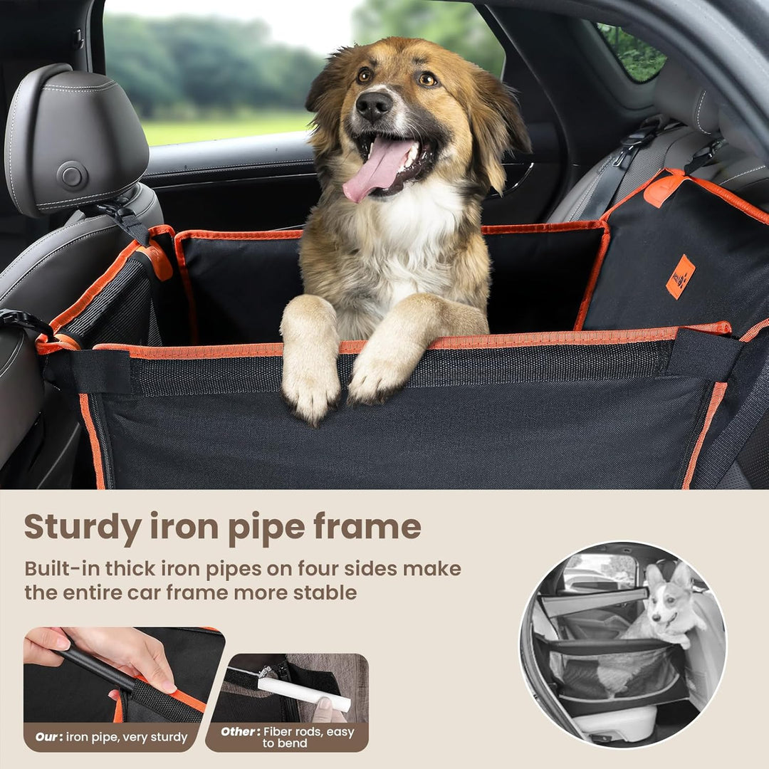 pecute Hunde Autositz M 60 * 50 * 55 cm, Verstärkter Hundesitz Auto für Mittlere & kleine Hunde mit