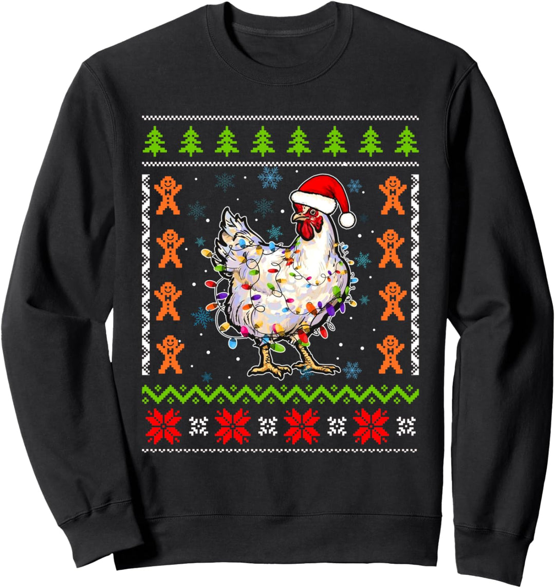 Santa Huhn Weihnachten Deko Christmas Bauer Xmas Lustig Huhn Sweatshirt