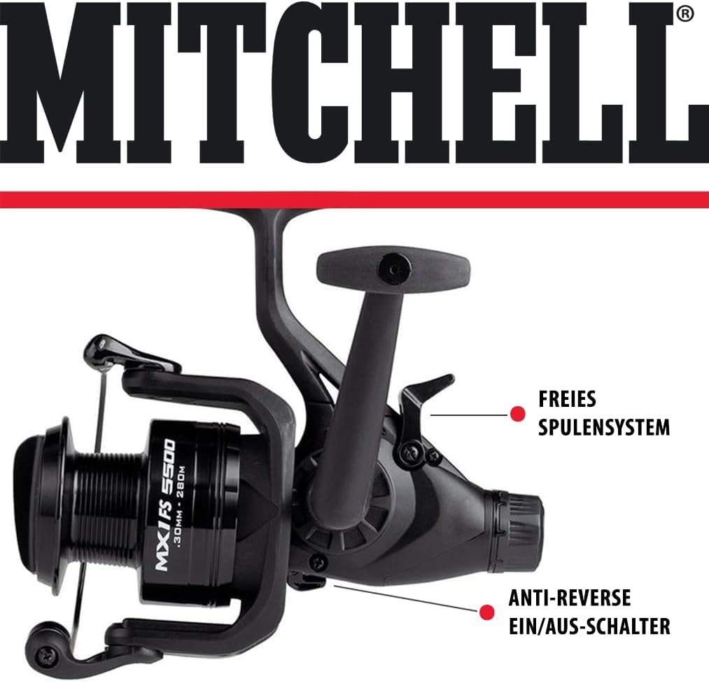 Mitchell MX1 FS 6500 Freilauf Angelrolle ohne Schnur - Spinnrolle und Freilaufrolle für Angler - Rob