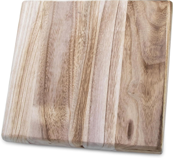 Spetebo Holz Blumenhocker natur eckig - 30 x 30 cm - Pflanzenhocker mit 4 Füssen in schwarz - Echtho