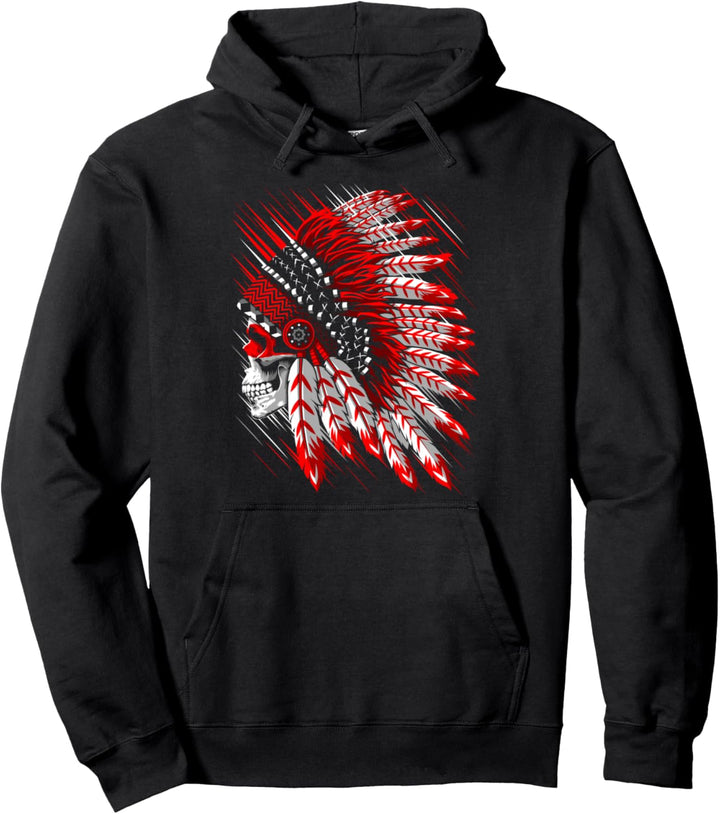 Indian Chief Skull der Frauen gebürtiger comanche Amerikaner Pullover Hoodie